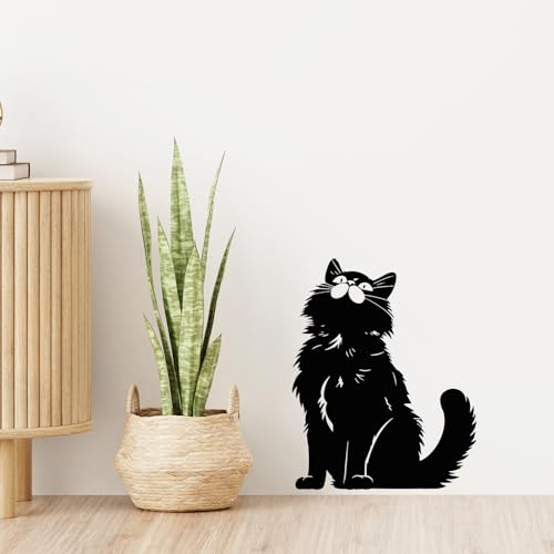 GRAZDesign Wandtattoo süße Katze Katzenmotiv für Wohnzimmer Küche Schlafzimmer Flur, Vinylfolie selbstklebend, Wandaufkleber - 50x40cm / mint von GRAZDesign