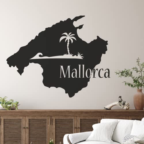GRAZDesign Wandtattooo Mallorca Spanien Landkarte, Wandaufkleber Wohnzimmer Klebefolie - 50x40cm / 030 dunkelrot von GRAZDesign
