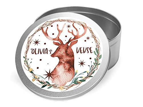 GRAZDesign Keksdose personalisiert mit Namen Hirsch Plätzchendose Weihnachten Gebäckdose | Dose für Weihnachtsplätzchen Geschenk für Kinder von GRAZDesign