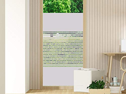 GRAZDesign Fensterfolie Streifen Blickdicht, Sichtschutz Folie Milchglasfolie für Fenster, Glastür, Scheiben lichtdurchlässig - 80x100cm / Silbergrau von GRAZDesign