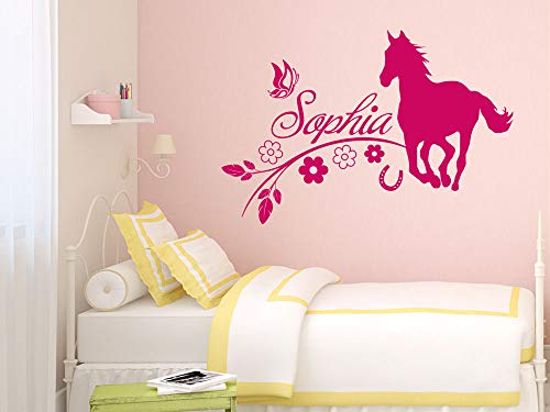GRAZDesign Pferde Wandtattoo Kinderzimmer Mädchen Pferd mit Namen personalisiert, Mädchenzimmer Deko - 75x50cm / 055 mint von GRAZDesign