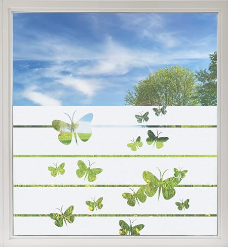 GRAZDesign Sichtschutzdekor Milchglasfolie Fensterfolie für Badezimmer Schmetterlinge Deko / 90x57cm von GRAZDesign