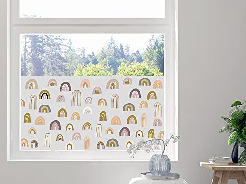 GRAZDesign Sichtschutzfolie Fensterfolie Regenbogen Kinderzimmer, Jugendzimmer, Wohnzimmer - Blickdicht und lichtdurchlässig / 110x57cm von GRAZDesign