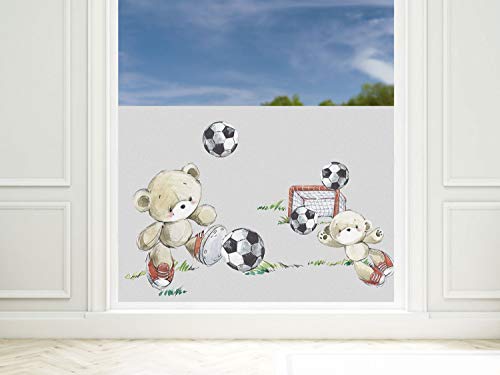GRAZDesign Sichtschutzfolie Kinderzimmer Fussballer, Fensterfolie Blickdicht 57cm - 90x57cm von GRAZDesign