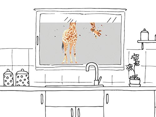 GRAZDesign Fensterfolie Kinderzimmer, Sichtschutzfolie lustige Giraffe, Sichtschutz Blickdicht - 110x57cm von GRAZDesign