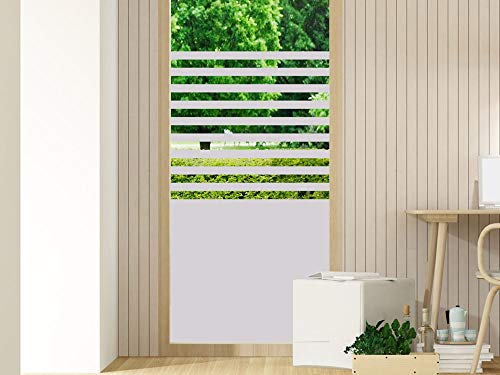 GRAZDesign Fensterfolie Streifen Blickdicht, Sichtschutz Folie Milchglasfolie für Fenster, Glastür, Scheiben lichtdurchlässig - 100x110cm / Silbergrau von GRAZDesign