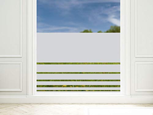 GRAZDesign Sichtschutzfolie Streifen Schmal und Breit, Fensterfolie Blickdicht, Sichtschutz, Glasdekorfolie lichtdurchlässig - 100x57cm / Silbergrau von GRAZDesign