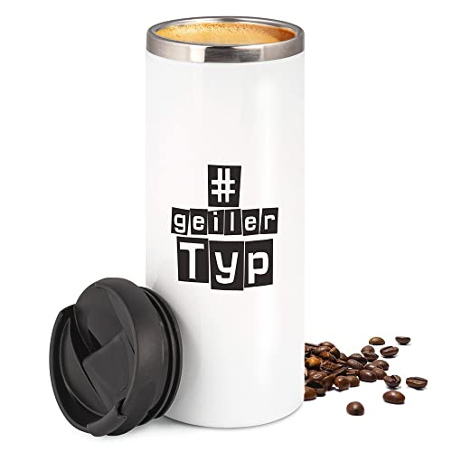 GRAZDesign Thermobecher tog go | Hashtag geiler Typ Motiv | Geschenk für ihn, Kaffeebecher to go, für Papa Mann, Isolierbecher Thermo Becher, Edelstahl 350ml von GRAZDesign