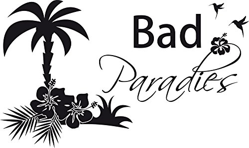 GRAZDesign Wandtattoo Bad Bad Paradies Sprüche | Türaufkleber für Badezimmer, Wellness - 50x30cm / 070 schwarz von GRAZDesign