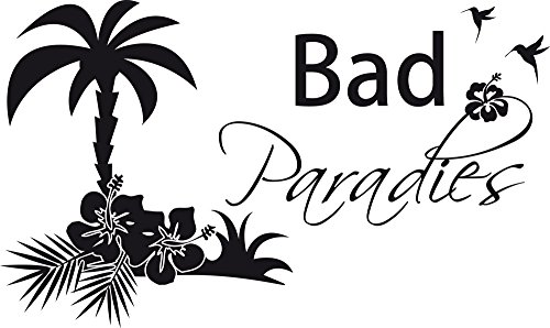 GRAZDesign Wandtattoo Bad Bad Paradies Sprüche | Türaufkleber für Badezimmer, Wellness - 84x50cm / 070 schwarz von GRAZDesign