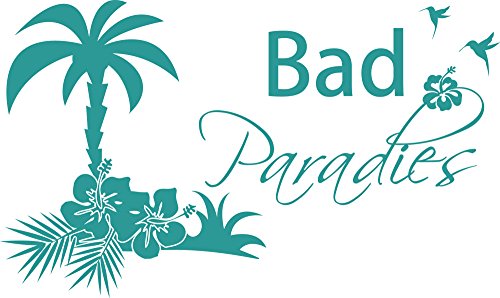 GRAZDesign Wandtattoo Bad Bad Paradies Sprüche | Türaufkleber für Badezimmer, Wellness - 96x57cm / 054 türkis von GRAZDesign