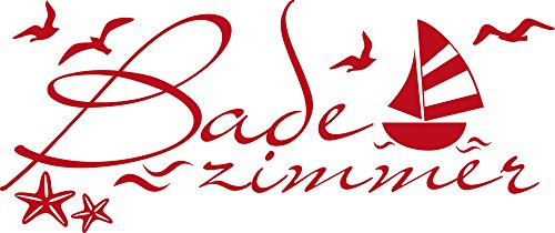 GRAZDesign Wandtattoo Bad maritime Deko, Wandaufkleber Badezimmer Wand Aufkleber - 95x40cm / 031 rot von GRAZDesign