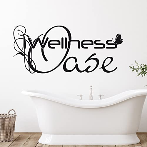 GRAZDesign Wandtattoo Bad Wellnessoase, Wandaufkleber Badezimmer Wand Aufkleber - 68x30cm / 010 weiss von GRAZDesign