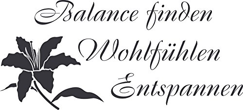 GRAZDesign Wandtattoo Bad Sprüche Balance finden Wandaufkleber Bad Deko - 110x50cm / 073 dunkelgrau von GRAZDesign