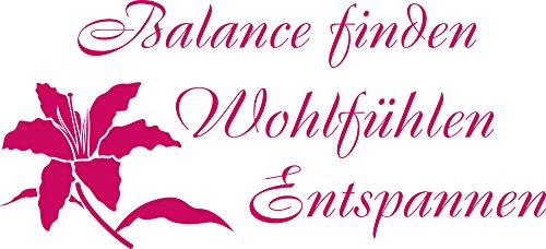 GRAZDesign Wandtattoo Bad Sprüche Balance finden Wandaufkleber Bad Deko - 66x30cm / 041 pink von GRAZDesign