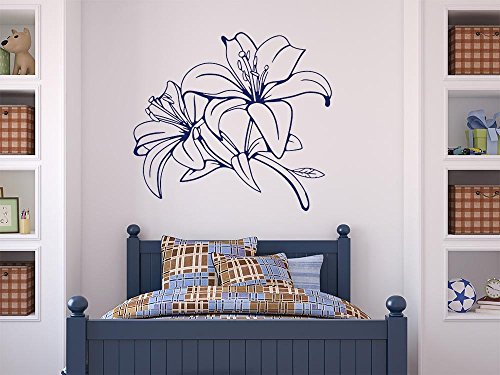 GRAZDesign Wandtattoo Blumen groß Lilie Wohnzimmer, Schlafzimmer | Wandaufkleber als Deko - 63x57cm / 010 weiss von GRAZDesign