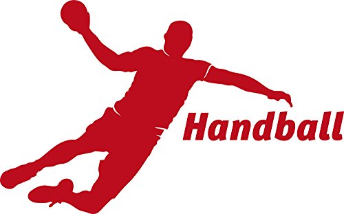 GRAZDesign Wandtattoo Handball Kinderzimmer | Wandaufkleber Teenager Sportler Spieler | Wandsticker Turnhalle Sport Jugendzimmer - 91x57cm / 031 rot von GRAZDesign