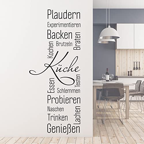 GRAZDesign Wandtattoo Küche Sprüche Plaudern | Küchenaufkleber selbstklebend - 98x40cm / 062 hellgrün von GRAZDesign