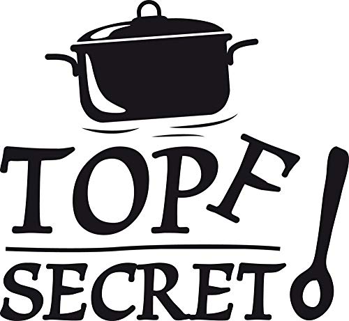 GRAZDesign Wandtattoo Küche Spruch Topf Secret lustig | Küchenaufkleber selbstklebend - 54x50cm / 070 schwarz von GRAZDesign