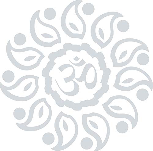 GRAZDesign Wandtattoo Om Zeichen spirituelle Deko | Lebensblume Wanddeko | Buddhistische Deko Wandaufkleber Wohnzimmer, Badezimmer, Schlafzimmer - 58x57cm / 072 hellgrau von GRAZDesign