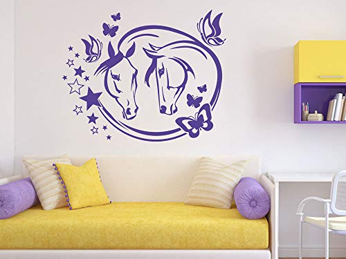 GRAZDesign Wandtattoo Pferde Pferdeköpfe für Mädchenzimmer, Wandsticker Kinderzimmer Mädchen - 62x50cm / 054 türkis von GRAZDesign