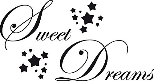 GRAZDesign Wandtattoo Schlafzimmer Sweet Dreams Wandaufkleber Sprüche Erwachsene - 108x57cm / 070 schwarz von GRAZDesign