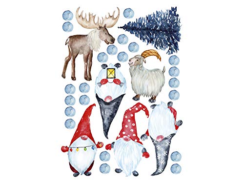 GRAZDesign Wandtattoo Weihnachten, Set mit Tannenbaum, Weihnachtsdeko Aufkleber Set mit Trolls, Weihnachtssticker / 57x80cm von GRAZDesign