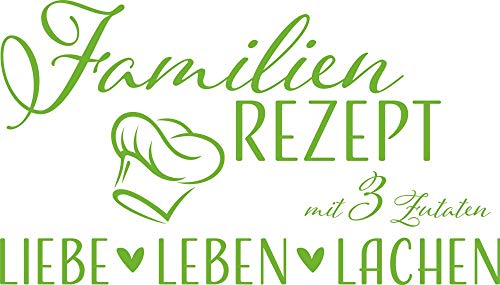 GRAZDesign Wandtattoo Wohnzimmer Familie Familienrezept mit 3 Zutaten, Lustig Sprüche Flur, Küche, Wandaufkleber selbstklebend, Wandsticker modern, 53x30cm, 063 lindgrün GRAZDesign Wandtattoo Wohnzimmer Familie Familienrezept mit 3 Zutaten, Lustig Sprüche Flur, Küche, Wandaufkleber selbstklebend, Wandsticker modern, 53x30cm, 063 lindgrün von GRAZDesign