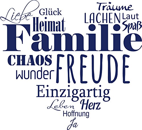 GRAZDesign Wandtattoo Familie mit Herz Wohnzimmer Flur Diele selbstklebend - 55x50cm / 049 königsblau von GRAZDesign