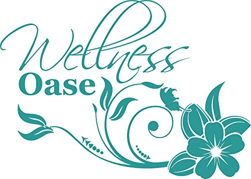 GRAZDesign Wandtattoo Bad Wellnessoase, Wandaufkleber Badezimmer Wand Aufkleber - 80x57cm / 054 türkis von GRAZDesign