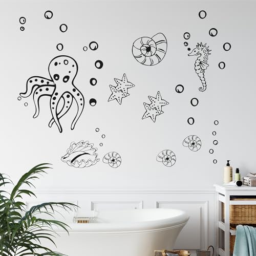 GRAZDesign Wandtattoo Meer Seepferdchen Muscheln Set Wandaufkleber Maritime Deko wasserfest - 081 hellbraun GRAZDesign Wandtattoo Meer Seepferdchen Muscheln Set Wandaufkleber Maritime Deko wasserfest - 081 hellbraun von GRAZDesign