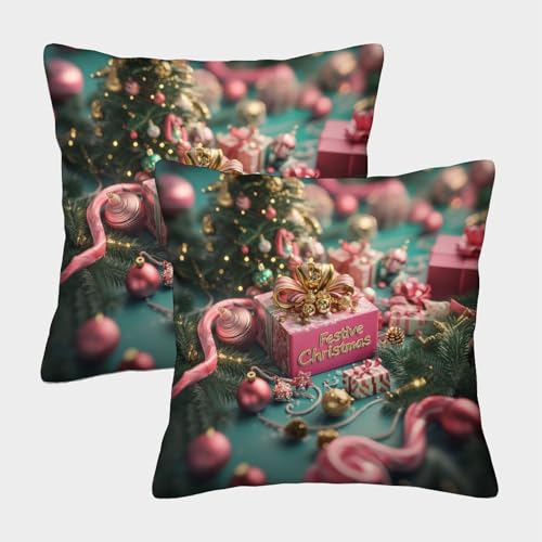 GRBASNDOU Pack Von 2 Weihnachtskissen 45x45cm Polyester Kissenbezüge Für Weihnachtsdekoration Und Schlafbereich Christmas Decorations GRBASNDOU Pack Von 2 Weihnachtskissen 45x45cm Polyester Kissenbezüge Für Weihnachtsdekoration Und Schlafbereich Christmas Decorations von GRBASNDOU