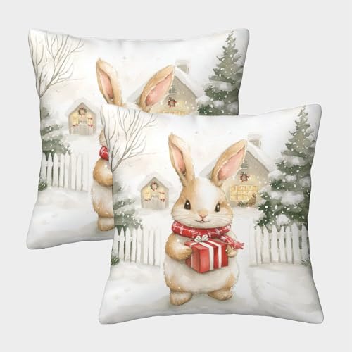 GRBASNDOU Set Von 2 Weihnachtskissen 40x40cm Polyester Dekorative Kissenbezüge Für Sofa Und Wohnzimmer Christmas Decorations Weihnachtsdekoration GRBASNDOU Set Von 2 Weihnachtskissen 40x40cm Polyester Dekorative Kissenbezüge Für Sofa Und Wohnzimmer Christmas Decorations Weihnachtsdekoration von GRBASNDOU