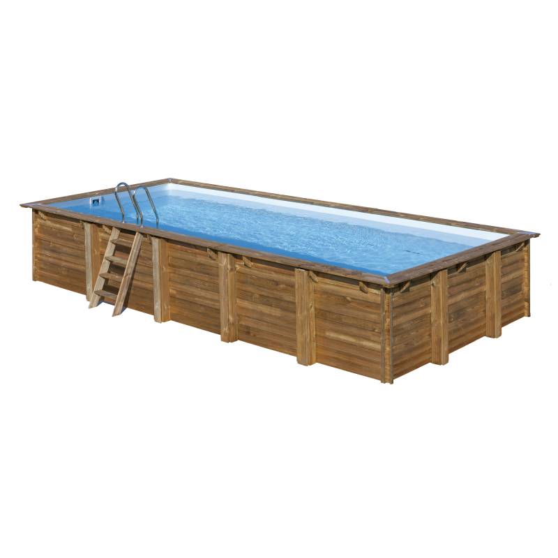 GRE Massivholzpool-Set 'Braga' 815 x 420 x 146 cm mit Leiter und Sandfilter von GRE