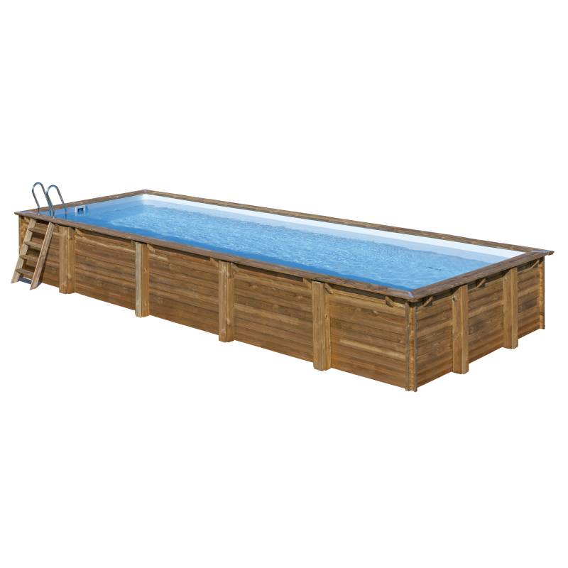GRE Massivholzpool-Set 'Mint' 1010 x 418 x 146 cm mit Leiter und Sandfilter von GRE