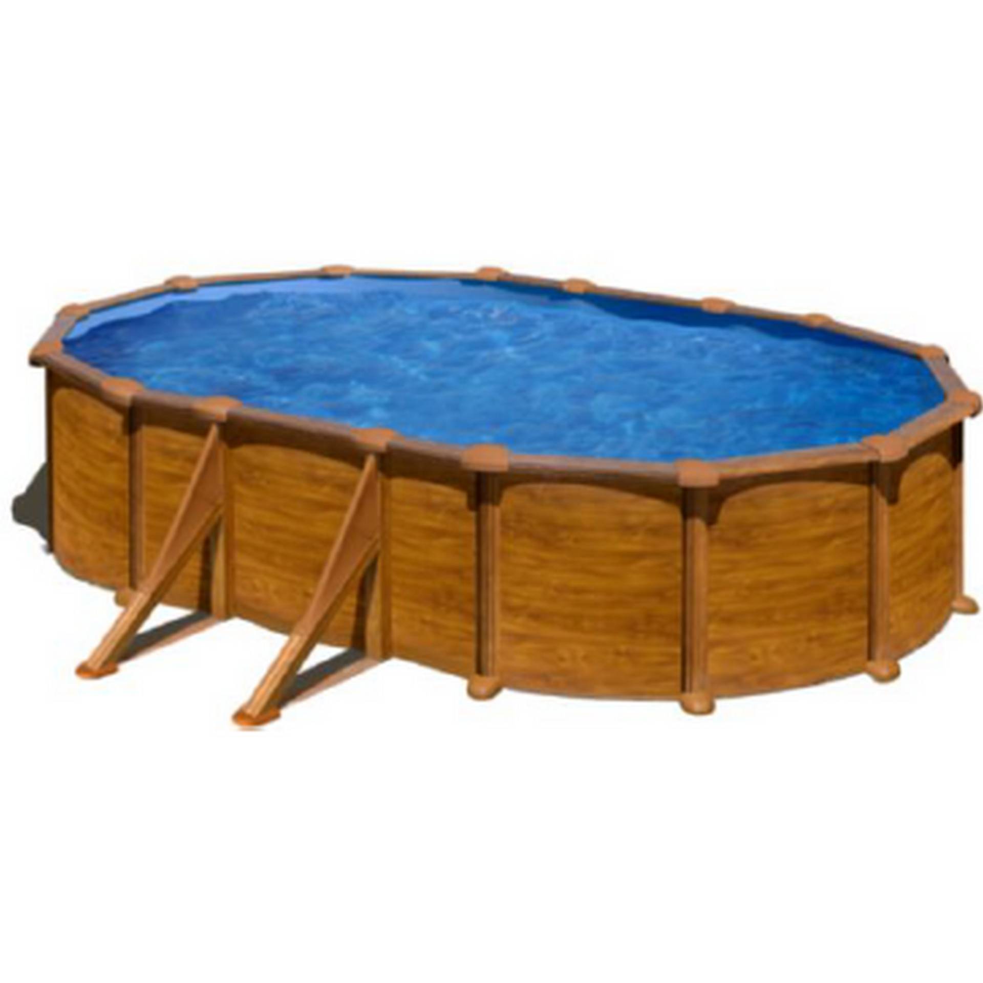 GRE Stahwandpool-Set 'Mauritus' holzoptik oval 300 x 500 x 132 cm von GRE