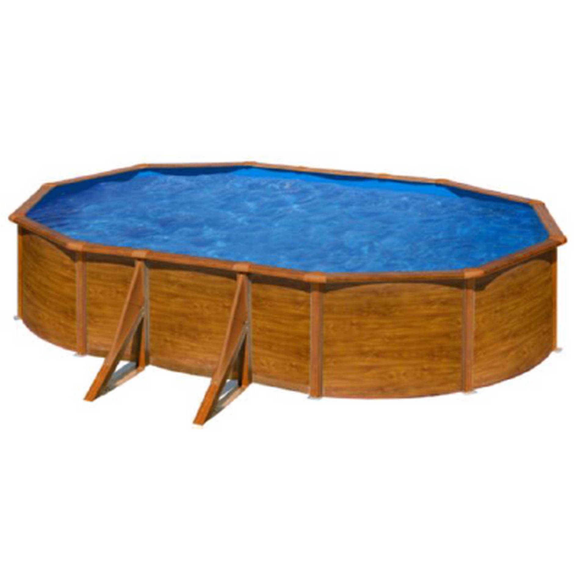 GRE Stahwandpool-Set 'Pacific' holzoptik oval 375 x 610 x 120 cm von GRE