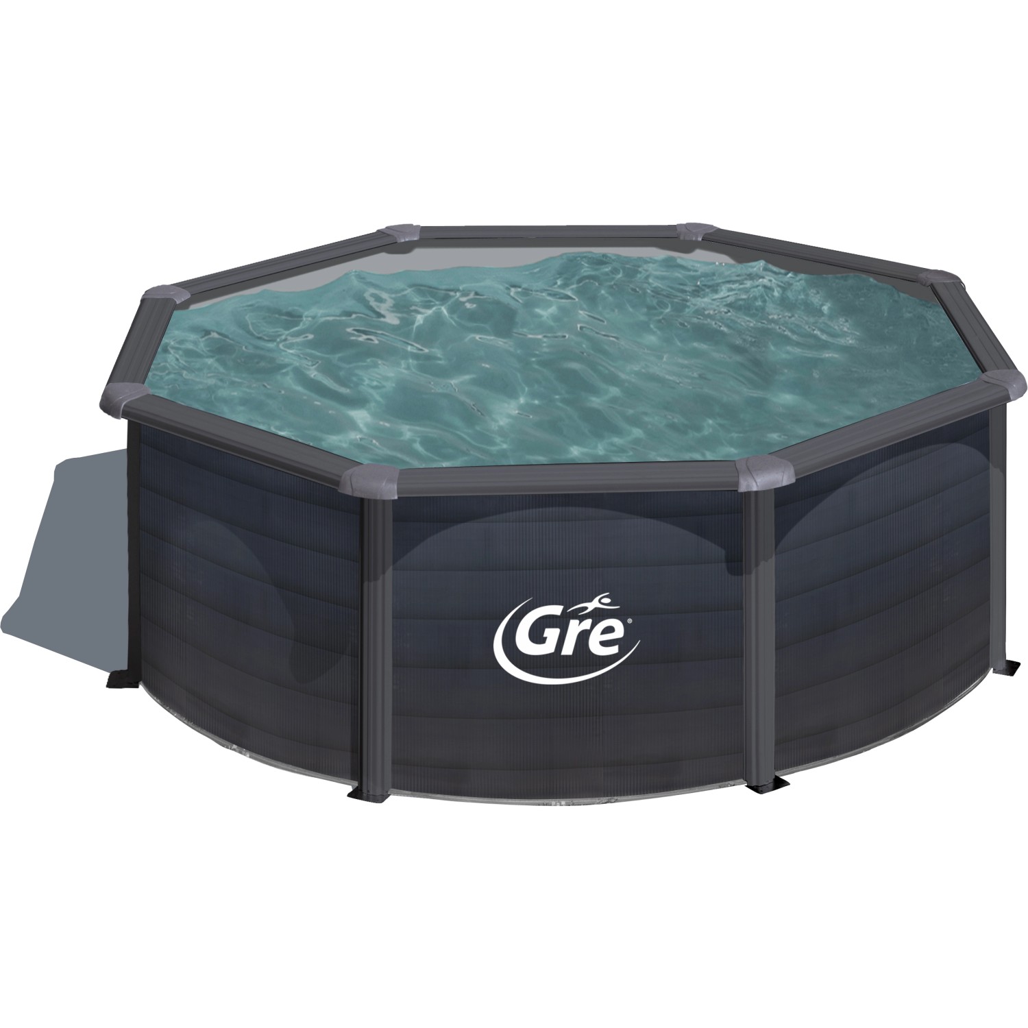 Gre Stahlwand-Pool Kea Ø 350 cm x 120 cm Rund Graphit Gre Stahlwand-Pool Kea Ø 350 cm x 120 cm Rund Graphit von GRE