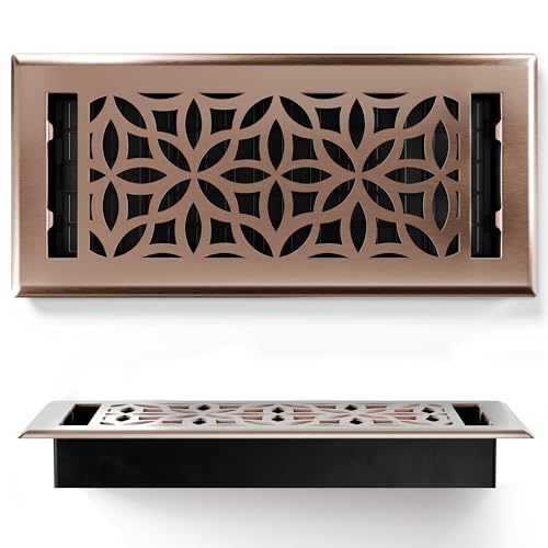 GREATER GRATES Lüftungsgitter aus satiniertem Bronze, Blumenmuster, aus Stahl, aufwendiges Design, HVAC-Registergitter für die Luftstromregelung zu Hause, universelle Passform und langlebig, 1 Stück GREATER GRATES Lüftungsgitter aus satiniertem Bronze, Blumenmuster, aus Stahl, aufwendiges Design, HVAC-Registergitter für die Luftstromregelung zu Hause, universelle Passform und langlebig, 1 Stück von GREATER GRATES