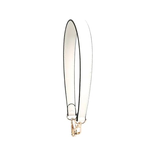 Echtleder Taschengurt Handtaschengriff Kurzer Taschengurt Geldbörsengurt Ersatztaschengurt,Weiß 49cm,Silberne Schnalle von GREB