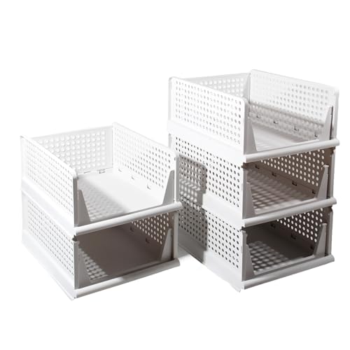 GREELUE 5 Pack Schrank Organizer Kleiderschrank, Faltbare Aufbewahrungsbox, Ordnungssystem für Schubladen, Schließfächer, Kleiderschränke Weiß GREELUE 5 Pack Schrank Organizer Kleiderschrank, Faltbare Aufbewahrungsbox, Ordnungssystem für Schubladen, Schließfächer, Kleiderschränke Weiß von GREELUE
