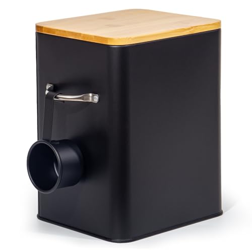 GREELUE 6.5L Waschmittel Aufbewahrung mit Dosierlöffel, Waschpulver Box, Futter Container, Aufbewahrungsbox für Kekse, Kaffeebohnen, Tierfutter (Schwarz) von GREELUE