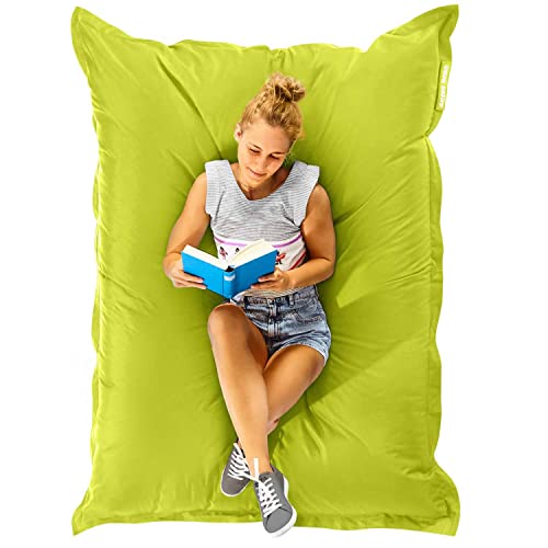 Green Bean Sitzsack XXL 140x180cm 380 Liter Kinder & Erwachsene Bean Bag EPS Perlen Füllung Riesensitzsack Groß Draußen Outdoor Liegekissen Waschbar Wetterfest Lounge Sitzkissen Bodenkissen Hellgrün von Green Bean