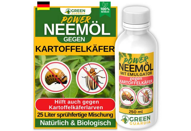 GREEN GUARDIA Insektenvernichter Power Neemöl gegen Kartoffelkäfer - 250ml für 25l Mischung, effektive und umweltfreundliche Alternative Schädlinge zu bekämpfen von GREEN GUARDIA
