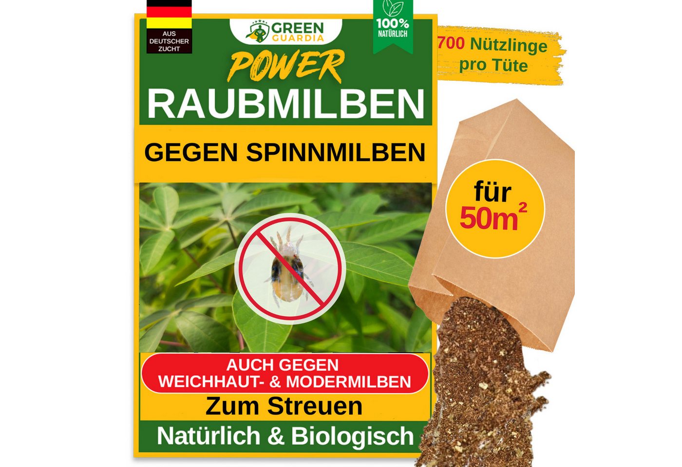 GREEN GUARDIA Insektenvernichter Raubmilben gegen Spinnmilben - Streuware zum Streuen, umweltfreundlich, effektive und umweltfreundliche Alternative Schädlinge zu bekämpfen GREEN GUARDIA Insektenvernichter Raubmilben gegen Spinnmilben - Streuware zum Streuen, umweltfreundlich, effektive und umweltfreundliche Alternative Schädlinge zu bekämpfen von GREEN GUARDIA