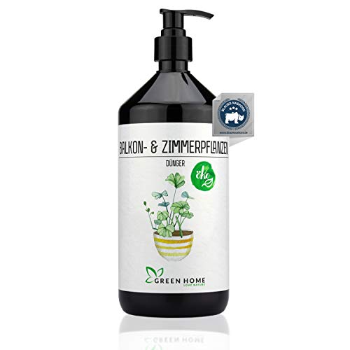 GREEN HOME LOVE NATURE® 1L Balkonpflanzen Dünger mit hohem Nährstoffgehalt - nachhaltiger Zimmerpflanzen Dünger flüssig einfach zu dosieren - Made in Germany von GREEN HOME LOVE NATURE