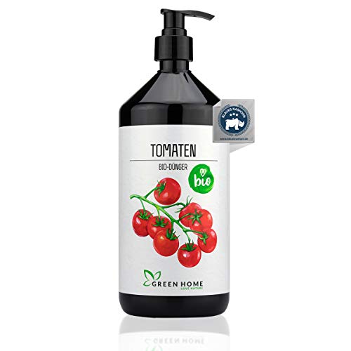 Green Home Tomatendünger flüssig 1000 ml - Flüssiger Bio Tomatendünger | Natürliche Inhaltsstoffe | Ergiebiger Gemüsedünger für Tomaten | Fördert Blütenbildung und saftige Früchte von GREEN HOME LOVE NATURE