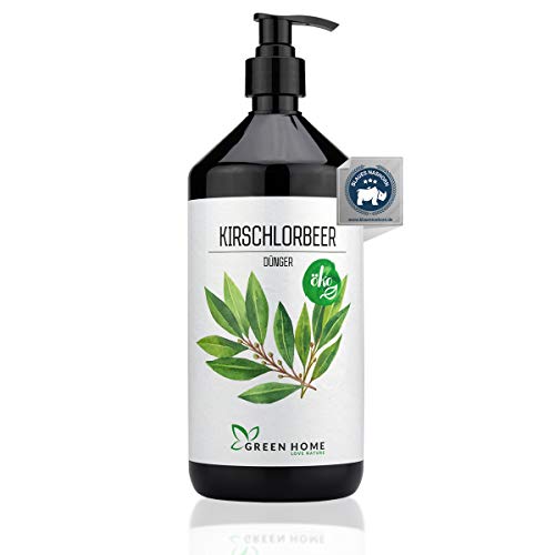GREEN HOME LOVE NATURE® 1L Kirschlorbeer Dünger mit hohem Nährstoffgehalt - nachhaltiger Dünger für Kirschlorbeer einfach zu dosieren - Made in Germany von GREEN HOME LOVE NATURE
