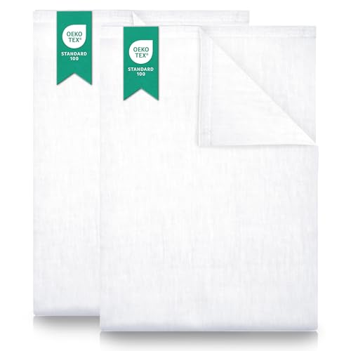 Green Mark Textilien 2er Pack Bettlaken 150 x 250 cm – Weißes, gewebtes Baumwolle Betttuch, Hautfreundlich & Atmungsaktiv von GREEN MARK Textilien