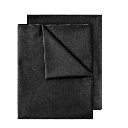 GREEN MARK Textilien 2er Pack Klassische Bettlaken Betttuch Laken Leintuch Haustuch 100% Baumwolle ohne Gummizug vielen Größen und Farben Größe: 150x250 cm, schwarz von GREEN MARK Textilien